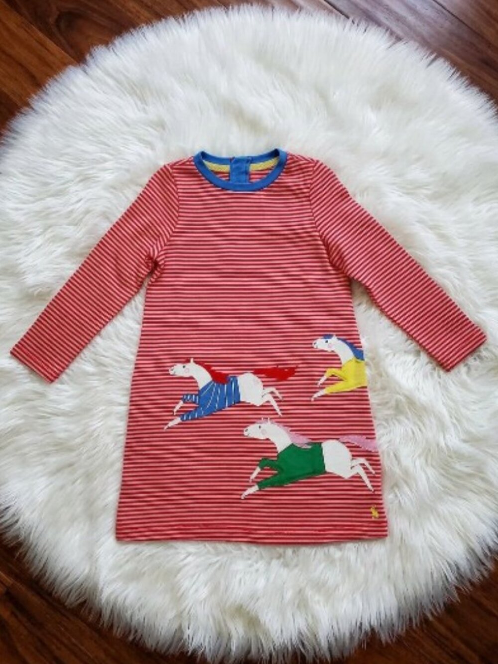 Beautiful Girls Pink Striped Rosalee Horse Dress by Joules NWT -